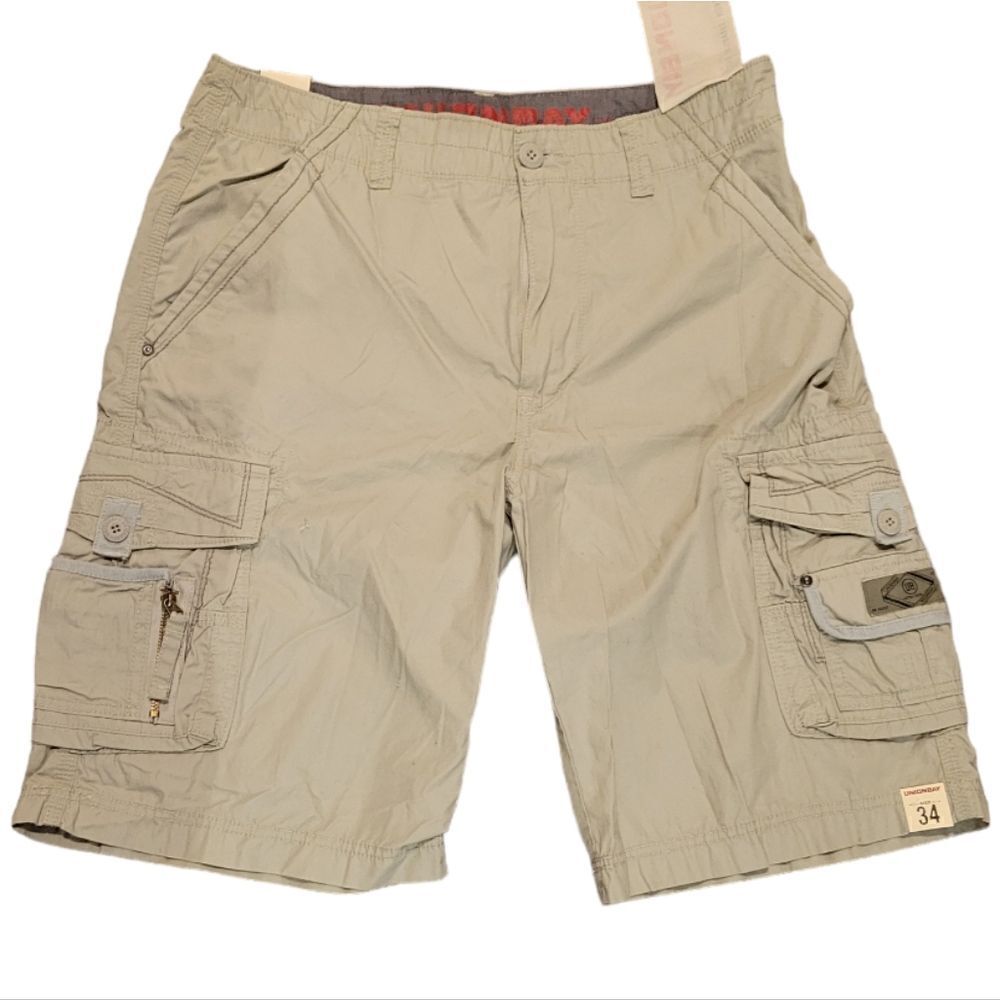 Unionbay Cargo Shorts Drifwood Size 34 NWT 11 in